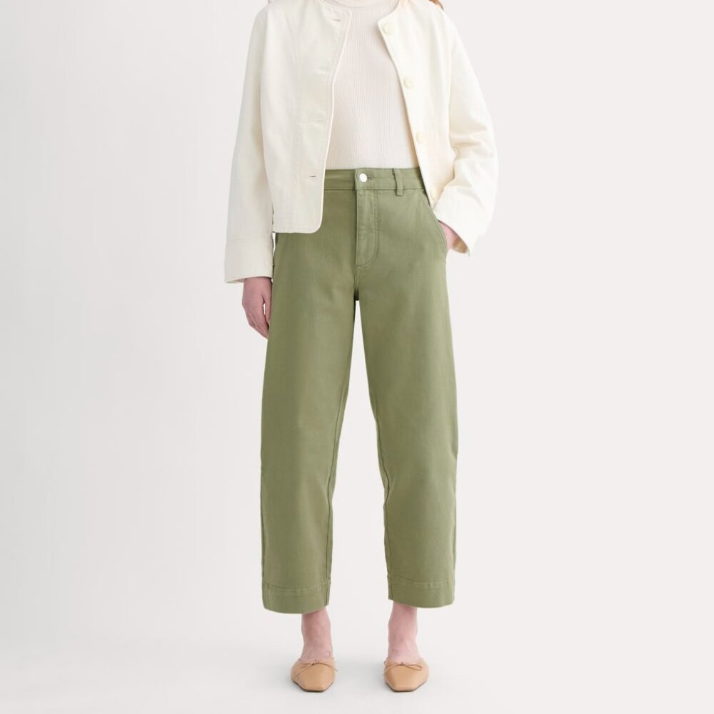 Everlane Women's Utility Straight-Leg Pant in Sagebrush, Size 8, Cotton/Twill
